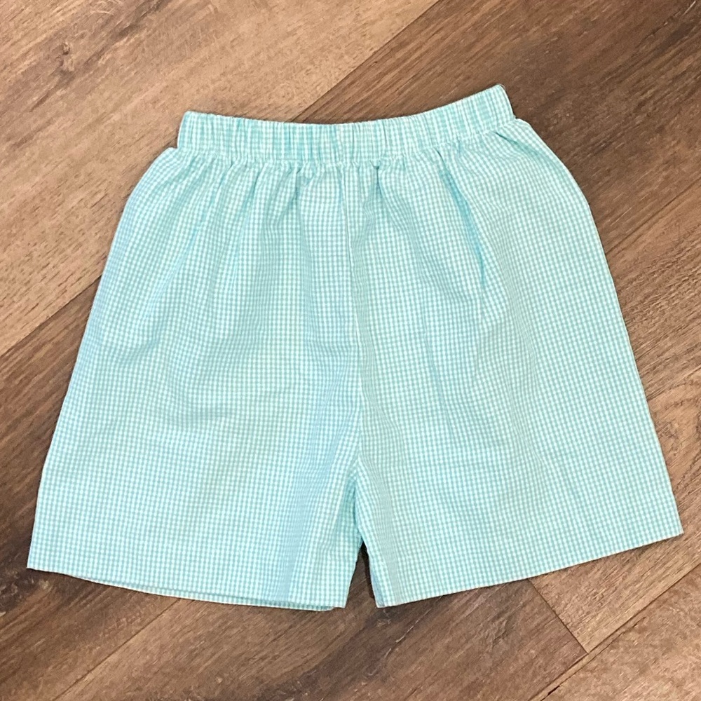 Shrimp & Grits Kids Mint Green Gingham Shorts Spring Summer 2T